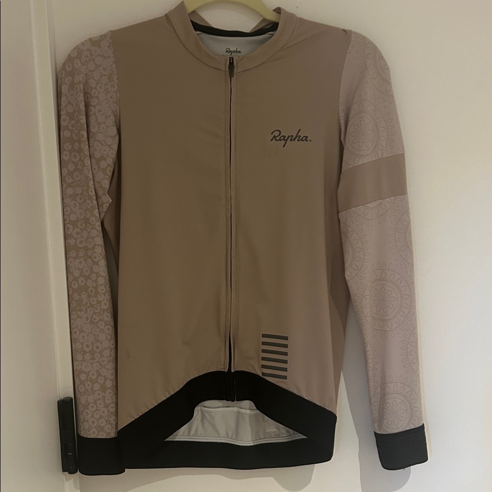 Rapha Tan and Black Cycling Jacket